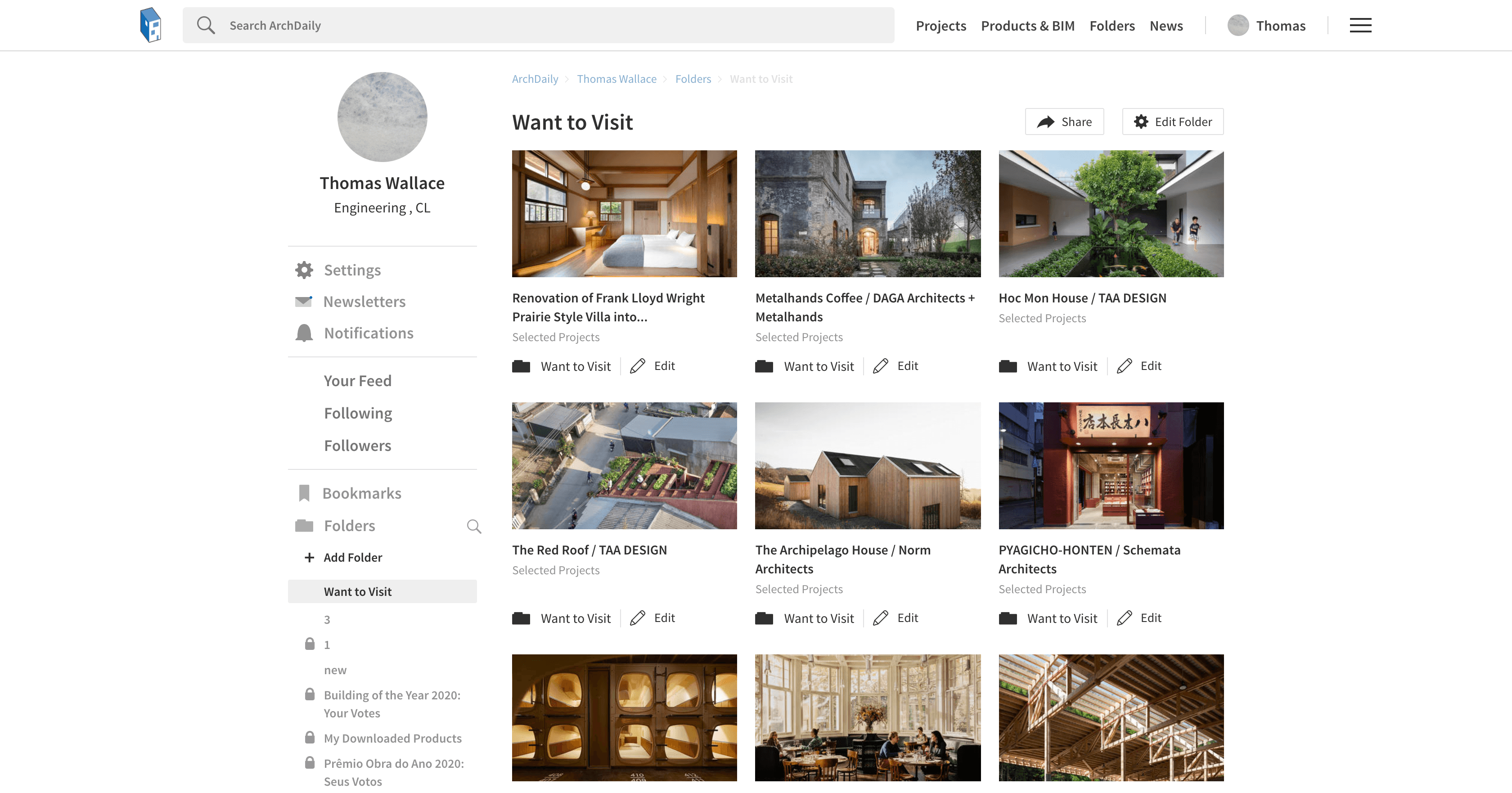 ArchDaily MyAD redesign