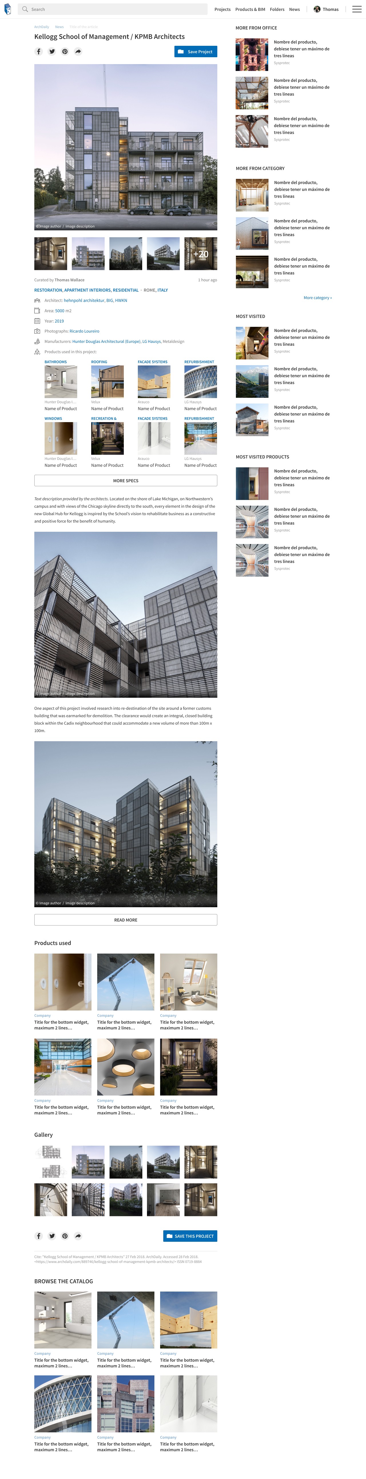 ArchDaily architecture project page redesign