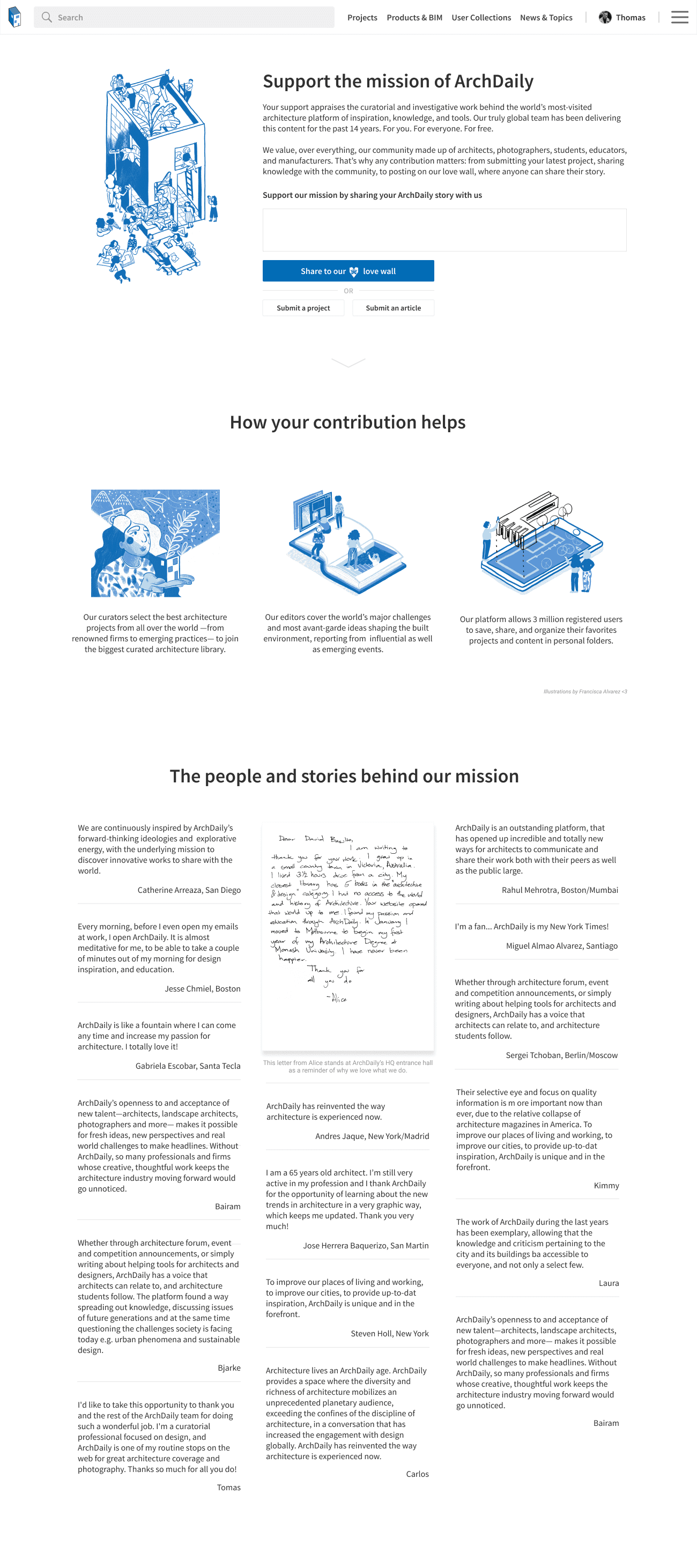 ArchDaily Support our Mission project