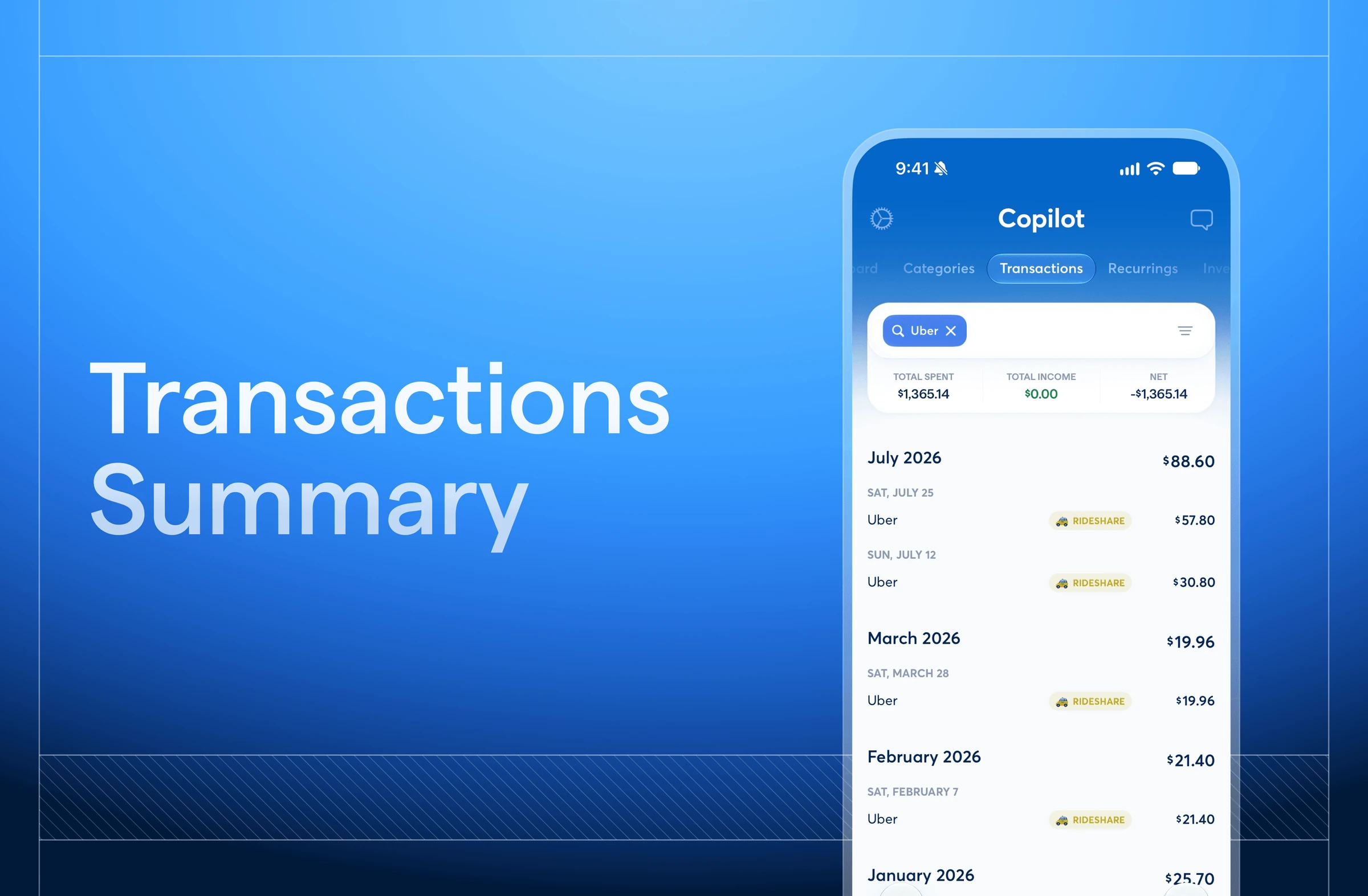 Transaction Summary & Improvements